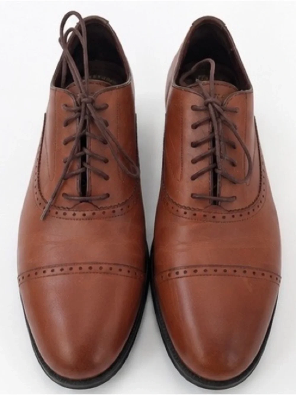 Cole Haan Grand 360 Brown Leather Cap Toe Oxfords 9.5M Waterproof